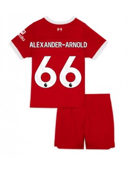 Otroški Nogometna dresi replika Liverpool Alexander-Arnold #66 Domači 2023-24 Kratek rokav (+ hlače)